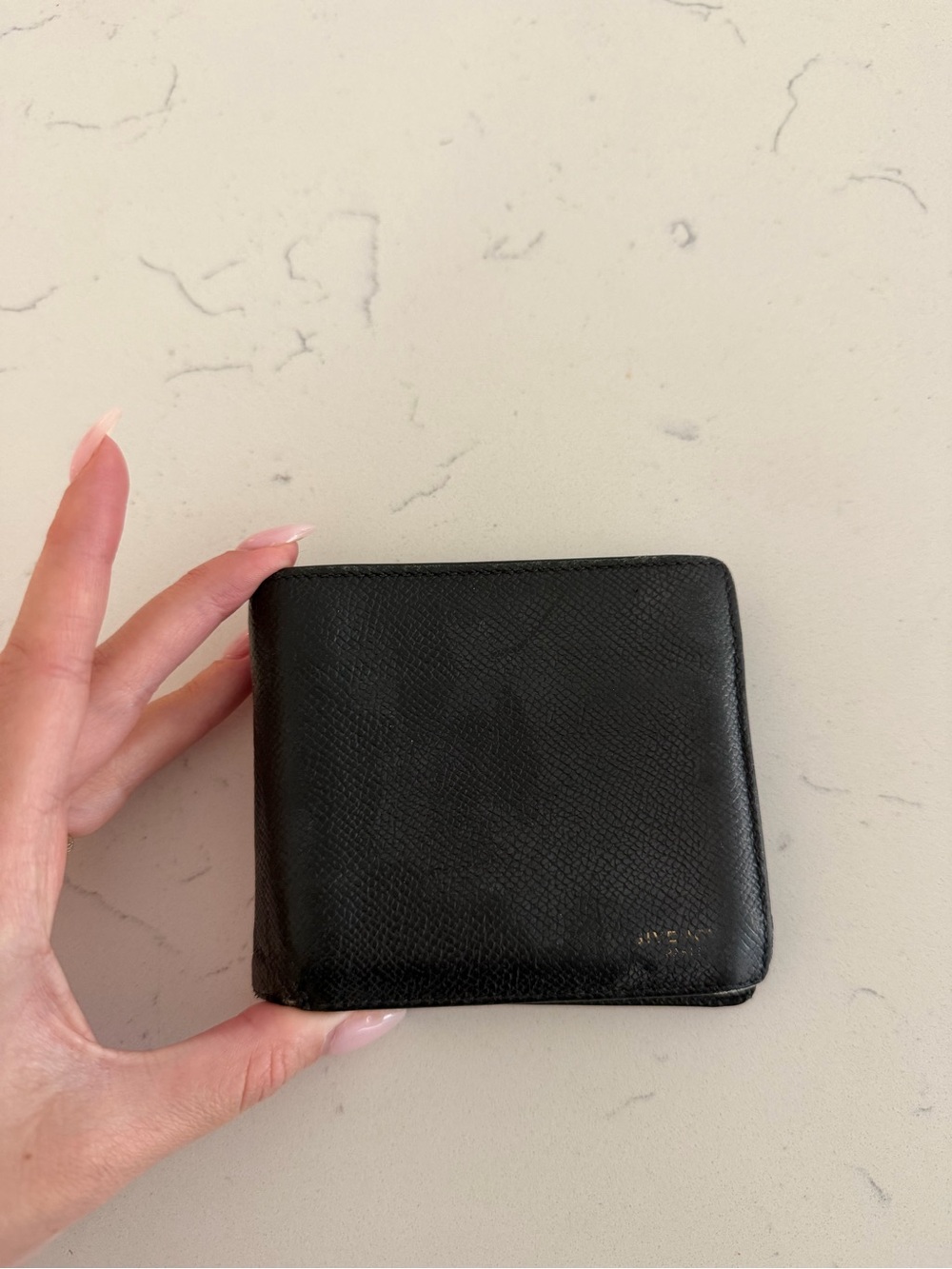Givenchy Black Leather Money Clip Wallet